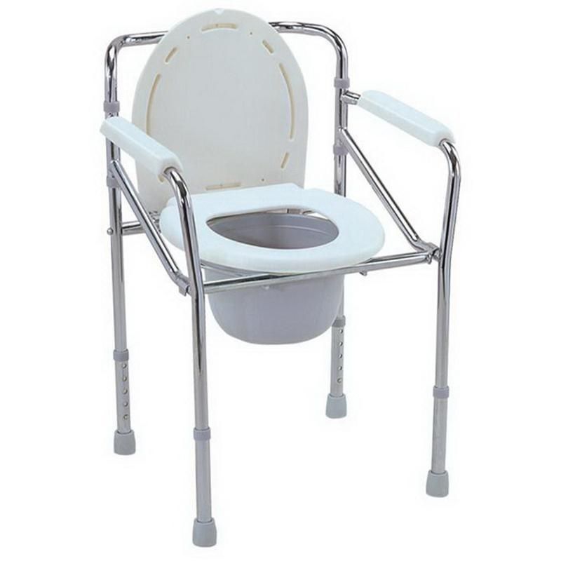 Antiskid Height Adjust Lightweight Commode Toilet Chair Elderly/Disable Patient People Rehabilitation Products Aluminum Nursing Safety Seat in Bathroom