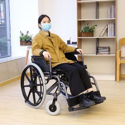 Big Seat Width Heavy Duty Bariatric Manual Folding Steel Wheelchair