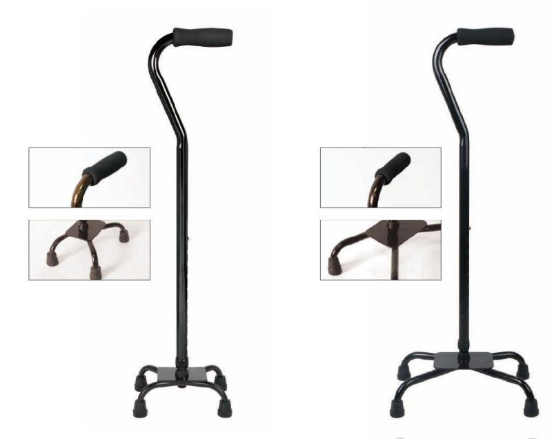 Walking Stick Four-Corner Small or Large-Base Bariatric Quad Cane