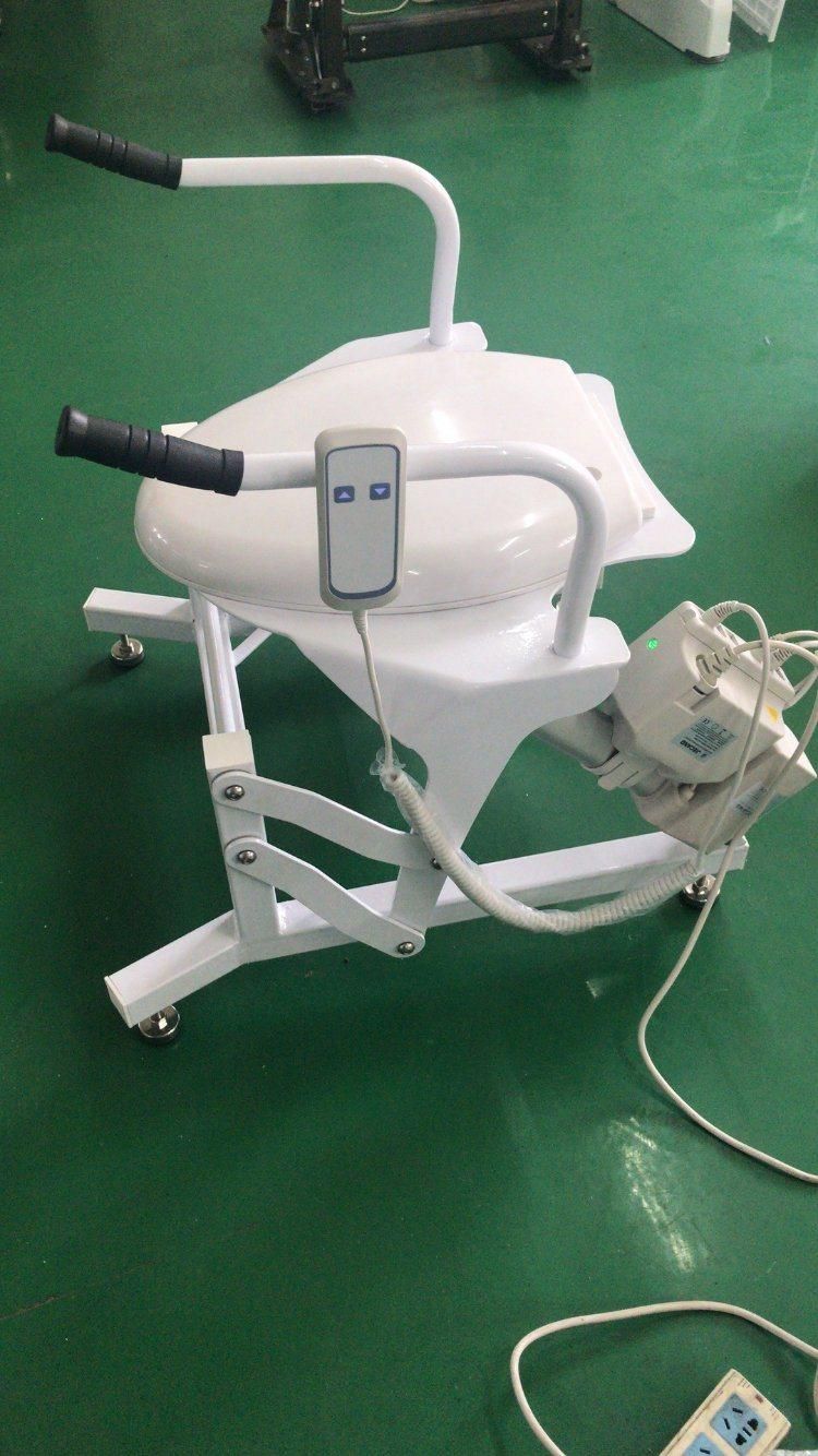 Electric Adjust Height Toilet Seat with Armrest Fixed Ground