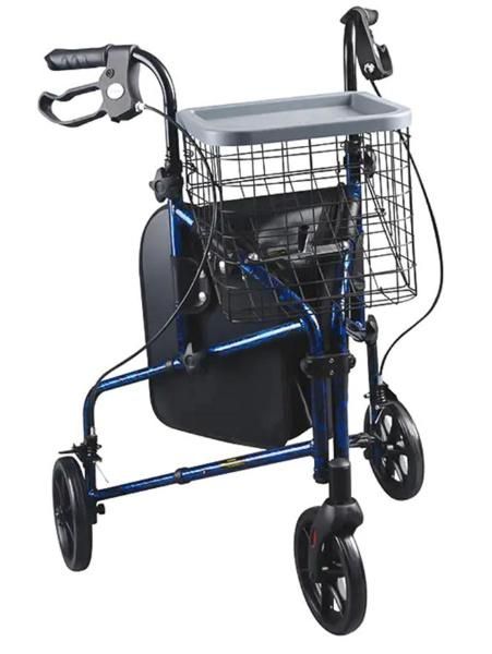 Classic Foldable 3 Wheel Mobility Disabled Walker, Lightweight Rollator Walker for Elderly and Handicapped Users