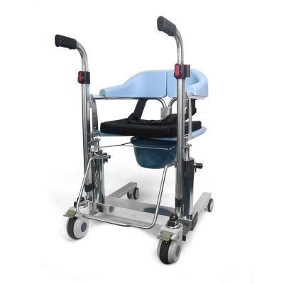 Hydraulic Elevate Patient Transfer Lift Wheelchair Bedside Commode Chair