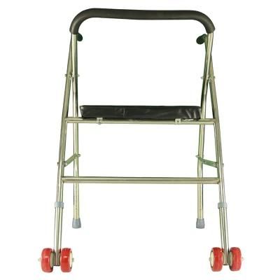 Lightweight and Adjustable Walker Foldable Walking Aid with Canvas Seat