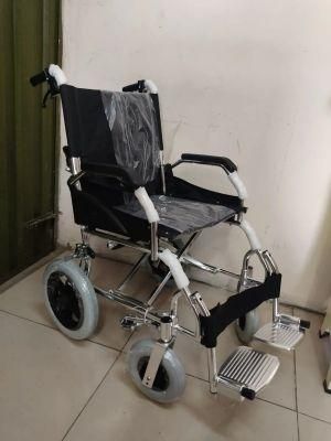 Easy Transfer Lift Light Weight Basic Steel Chrome Manual Portable Handicapped Wheel Chair