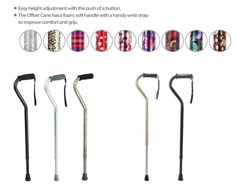 Walking Stick Lightweight Adjustable Quad Canes with Sponge Handle