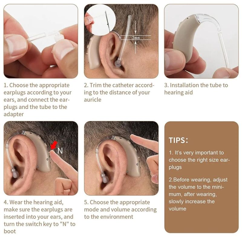 Rechargeable Ric Digital Hearing Aid for Hearing Loss (BME-28D- RIC)