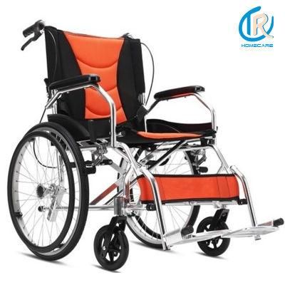 20 Inch Wheelchair with Foldable Backrest and Handle Brakes with Rehabilitation Medical Wheelchair