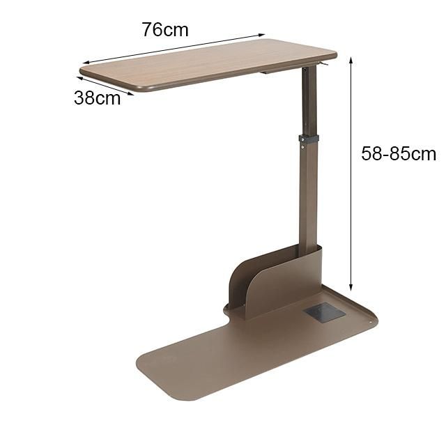 Overbed Table -Djustable Height Left Side Seat Lift Chair, Walnut