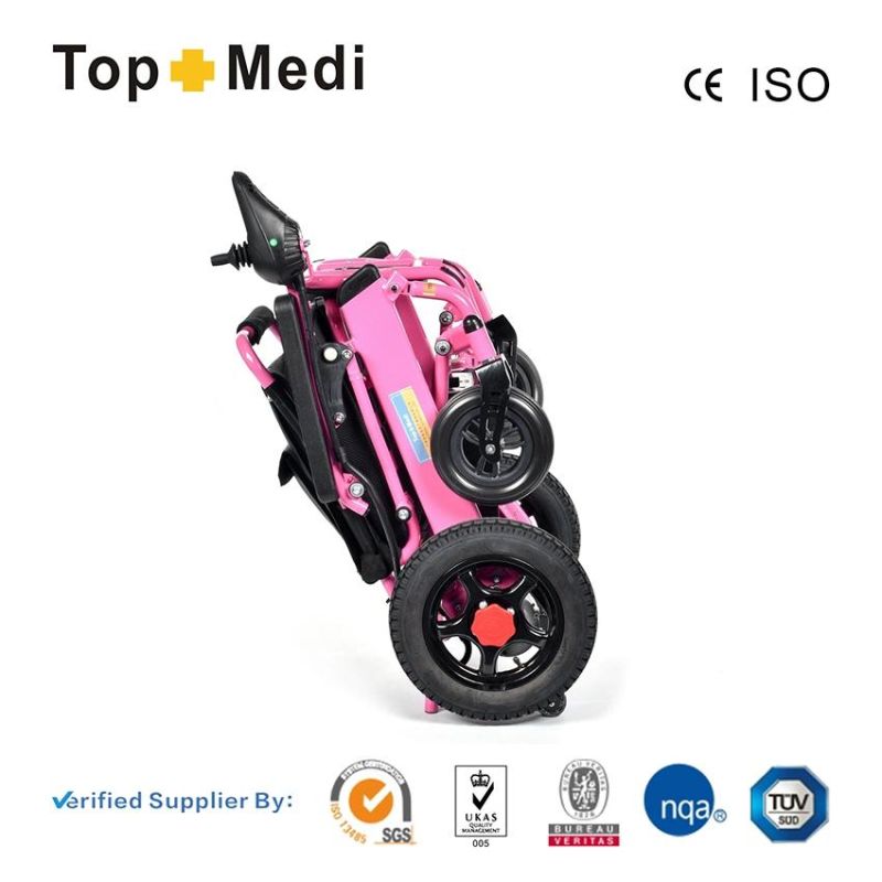 Pink Physical Therapy Supplies Foldable Lightweight Cheapest Electric Wheelchair