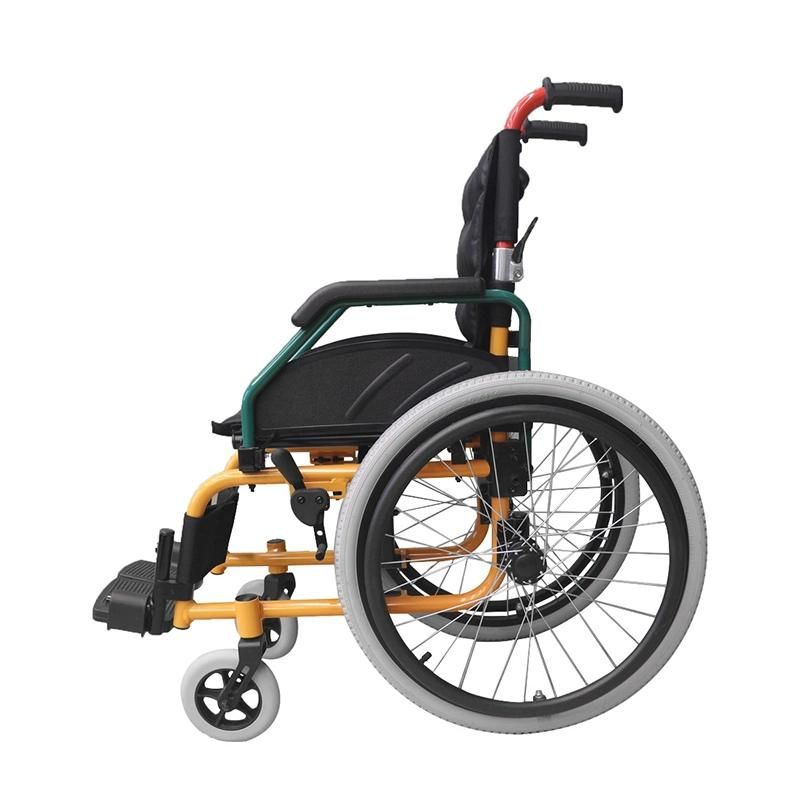 Topmedi Medical Product Lightweight Children Aluminum Manual Wheelchair