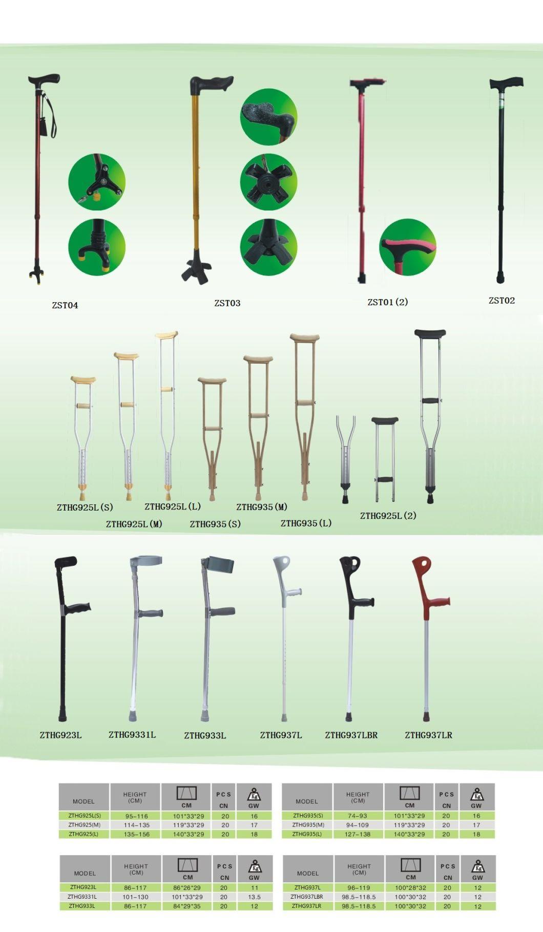 Multicolor Lightweight Disabled/Elderly People Outdoor Use Home Care Crutch Steel T-Shape Non-Slip Hand Grip and Non-Slip Foot Walking Cane