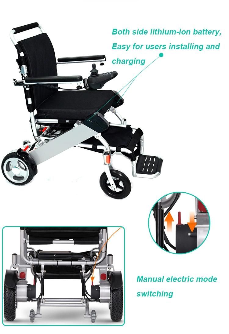 Hospital Home Handicapped Lightweight Portable Folding Electric Power Wheelchair