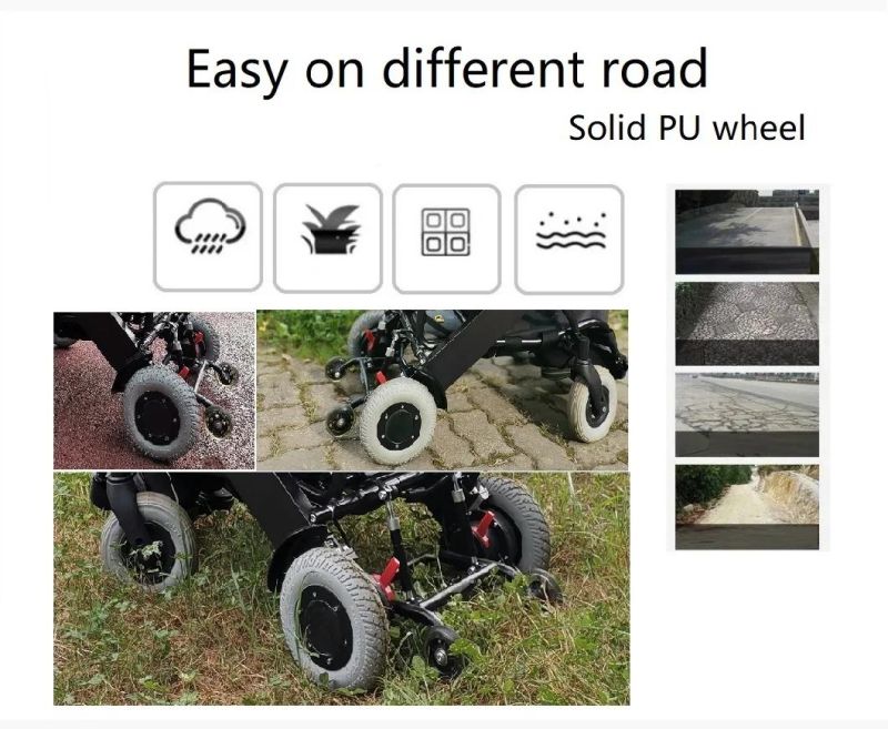 New Lightweight Power Assist off Road Electric Wheelchair for Distabled Handicapped with Ce