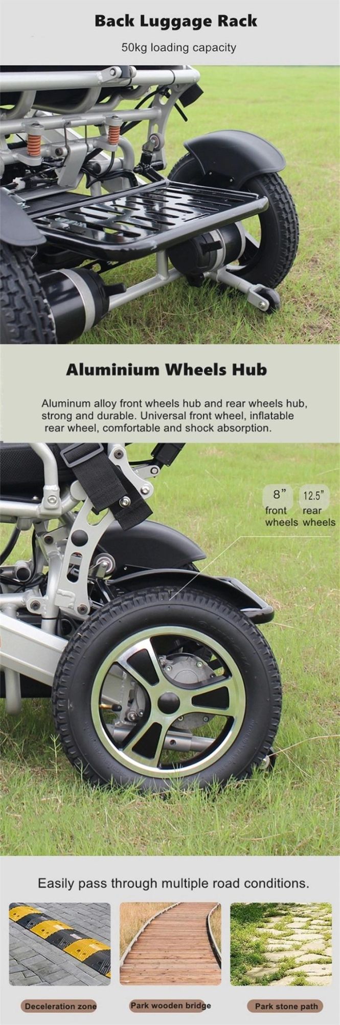 24V30ah Lithium Battery Elder Folding Elektrorollstuhl electric Wheelchair for Adult