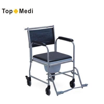 Stainless Steel Commode Wheelchair with Toilet