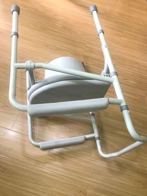 Low Price Chrome Aluminum with Wheels Plastic Commode Toilet Chair Bme 668