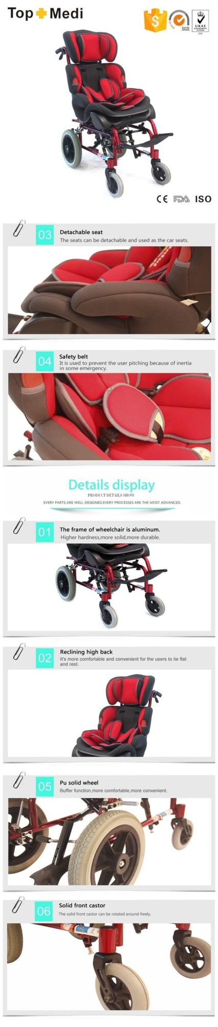 Ce Certificated Cerebral Palsy Children Wheelchair Children Wheelchair