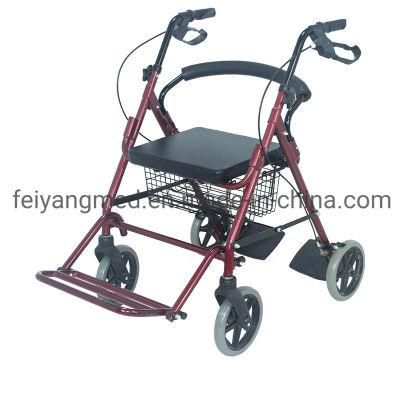 Aluminium Four Wheels Lightweight Mobility Rollator with Footrest for Elderly