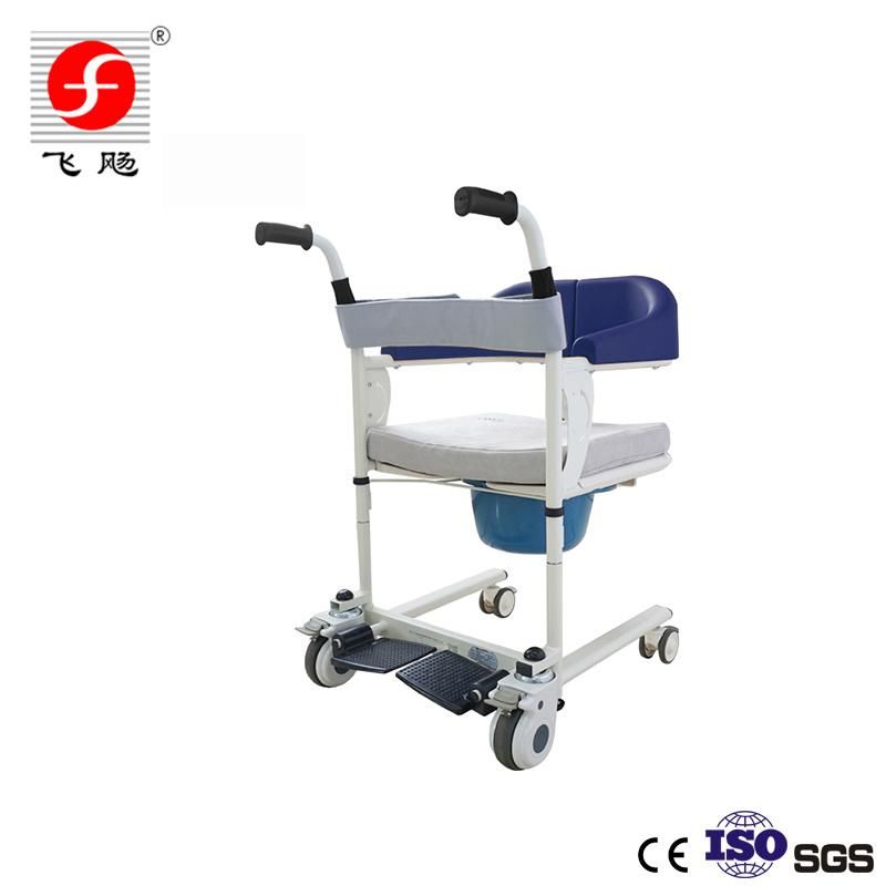 Elderly Care Products Shower Wheel Chair Toilet Commode Multifunction Wheelchair with Bedpan