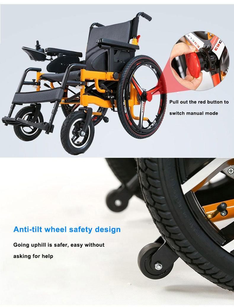 China Electric CE Approved Ghmed Price Ultra Lightweight Transfer Folding Scooter Aluminum Wheelchair