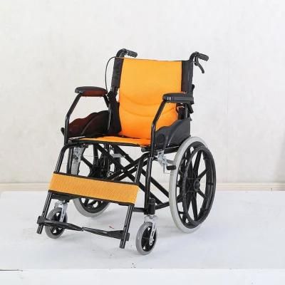 Folding Basic Manual Steel Wheelchair for Patient Home Care Old Man Mobility Wheel Chair