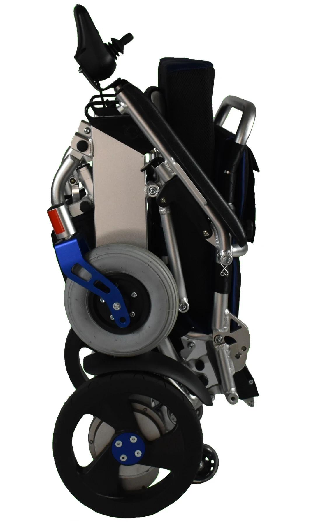 Aluminum Steel Manual Mag Wheels Blushless Motor Durable Electric Power Wheelchair Model E08 with Armrest Liftable for Handicapped Mobility Limited People
