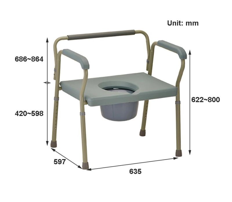 Commode Chair Heavy Duty Commode with Extra Wide Seat