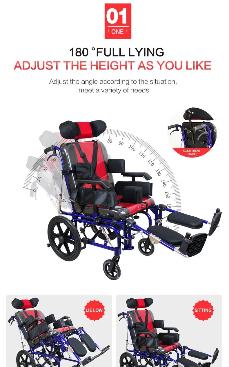 Hanqi Hq958L High-Quality Cerebral Palsy Manual Foldable Medical Wheelchair