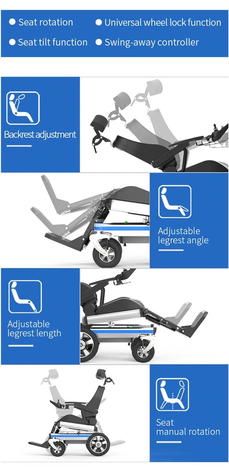 Folding All Terrain Power Wheelchair Durable Captain Seat Electric Wheelchair