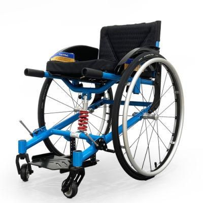 Aluminum Alloy Foldable Portable Active Sports Wheelchair with Shock Absorption