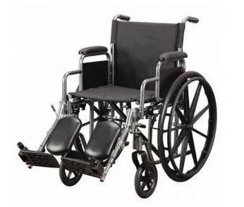 Hot Sale Adjustable Footrest Metal Folding Wheelchair