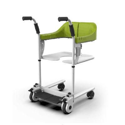 Manually Adjustable Seat Height Transfer Commode for Disabled