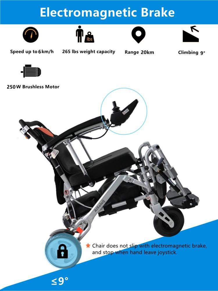 Disabled Orthopaedic Leg Rests Light Folding Electric Power Wheelchair off-Road
