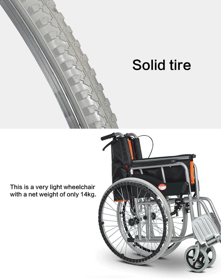 Hochey Medical Elderly Travel Wheelchair Manufacturer Portable Wheelchair