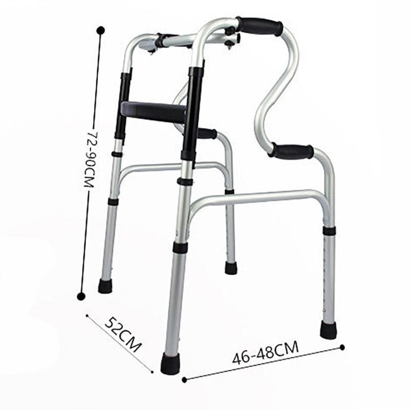 Walking Aid for The Elderly Disabled Aluminium Alloy Folding Walker with Wheel