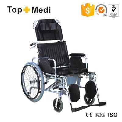 High Back Top Sale Manual Commode Wheelchair