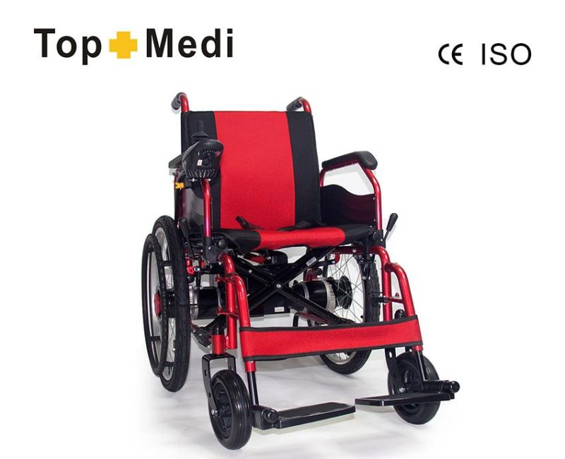 Ce Lightweight Electric Folding Power Wheelchair for Handicapped Elderly