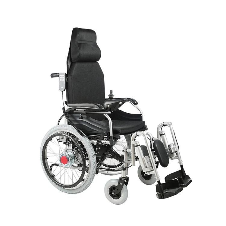 Topmedi Steel Chair Frame Automatic Reclining High Back Wheelchair for Handicapped